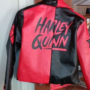 Bold Red and Black Women's Leather Jacket